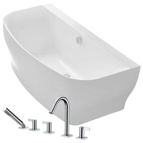 64.9 in. Acrylic Flatbottom Non-Whirlpool Bathtub